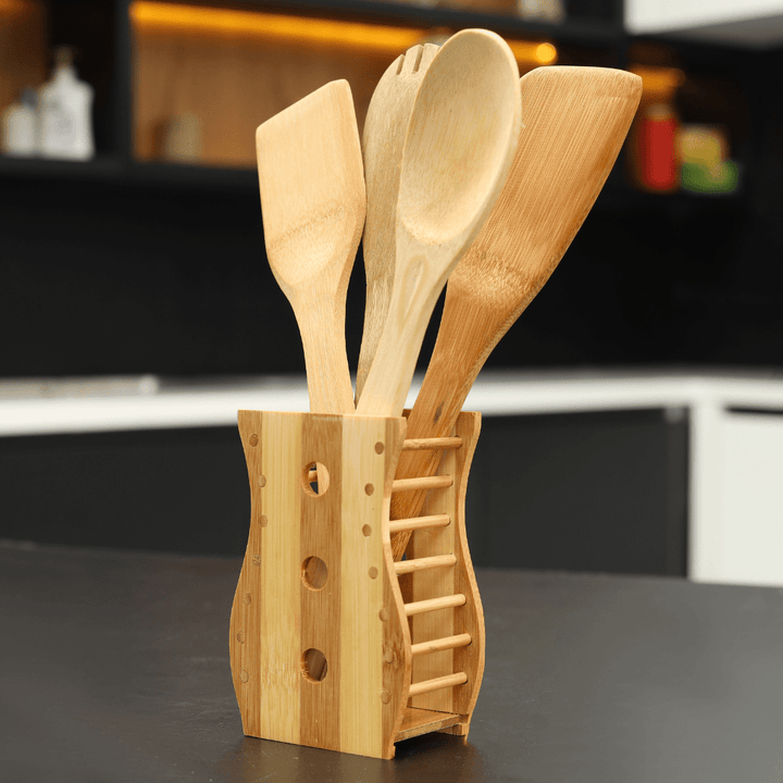 Bamboo Kitchen Tool Set 5 Piece|Easy to clean and maintain - Souk Al RasKitchen Tools