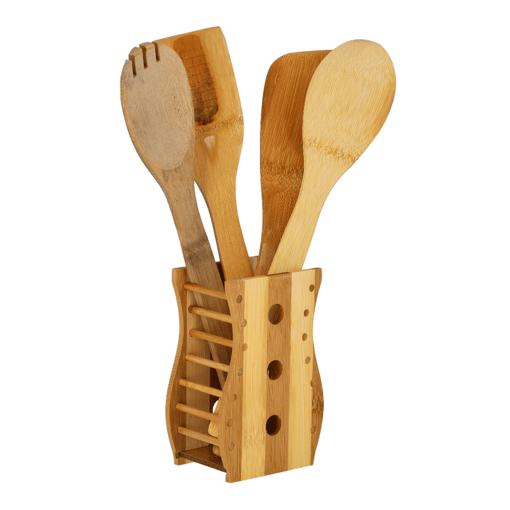 Bamboo Kitchen Tool Set 5 Piece|Easy to clean and maintain - Souk Al RasKitchen Tools