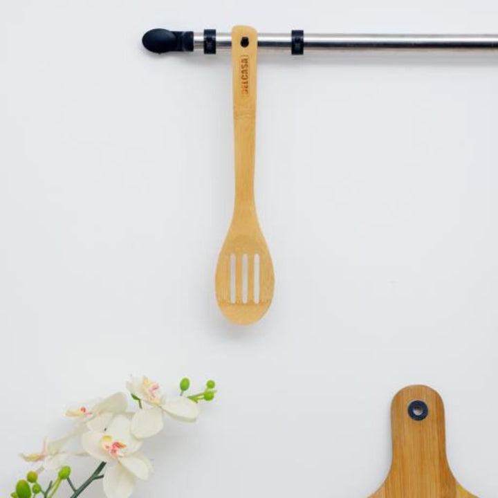 Bamboo Slotted Cooking & Frying Spoon - Resists High Heat & Corrosion - Safe for Use on Pots & Pans - Perfect for Frying, Serving, & Cooking - Souk Al RasDinnerware