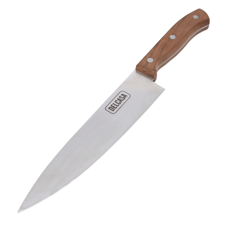 Chef Knife, Sharpe Stainless Steel Blade, Walnut Wood Handle 20CM - Souk Al RasCutlery & Flatware