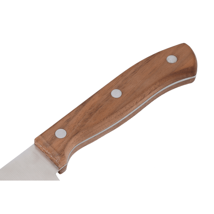 Chef Knife, Sharpe Stainless Steel Blade, Walnut Wood Handle 20CM - Souk Al RasCutlery & Flatware