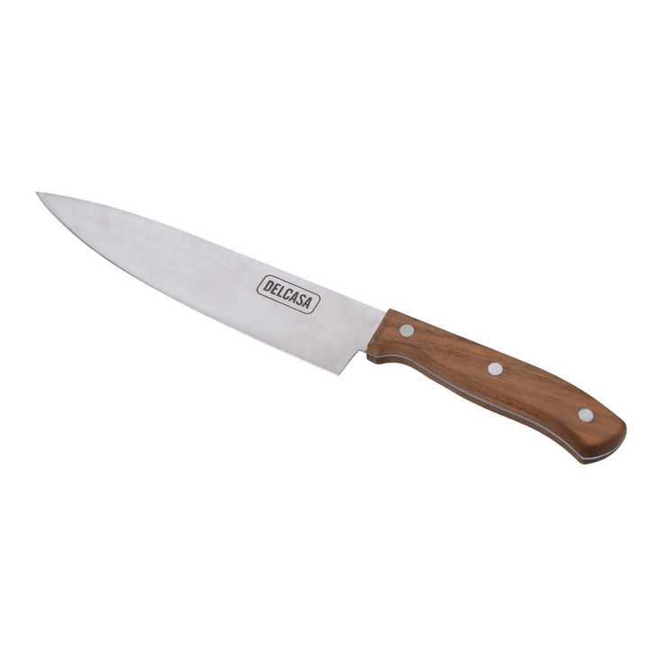 Chef Knife, Sharpe Stainless Steel Blade, Walnut Wood Handle 20CM - Souk Al RasCutlery & Flatware