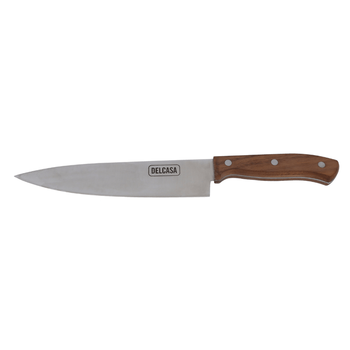 Chef Knife, Sharpe Stainless Steel Blade, Walnut Wood Handle 20CM - Souk Al RasCutlery & Flatware