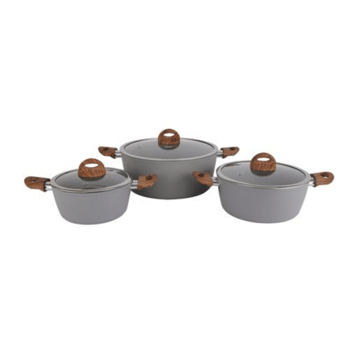 Chef Master Forged Aluminium Cookware Set with 5 Layers Granite Non - Stick Coated 10 PCS - Souk Al RasCookware Sets