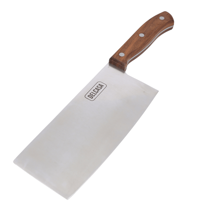 Cleaver Knife, Sharpe Stainless Steel Blade, Walnut Wood Handle 19CM - Souk Al RasCutlery & Flatware