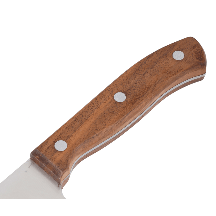 Cleaver Knife, Sharpe Stainless Steel Blade, Walnut Wood Handle 19CM - Souk Al RasCutlery & Flatware