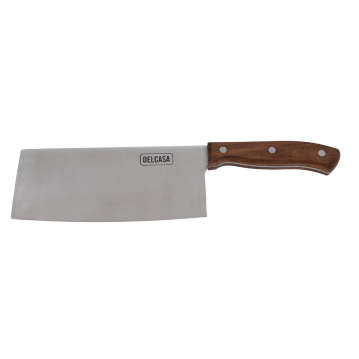 Cleaver Knife, Sharpe Stainless Steel Blade, Walnut Wood Handle 19CM - Souk Al RasCutlery & Flatware