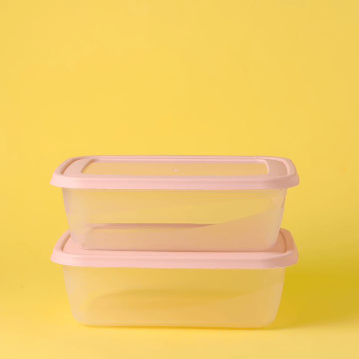 Cook & Lock Rectangular Storage Container, 2Pcs 2000ML - Souk Al RasFood Containers & Lunch Boxes