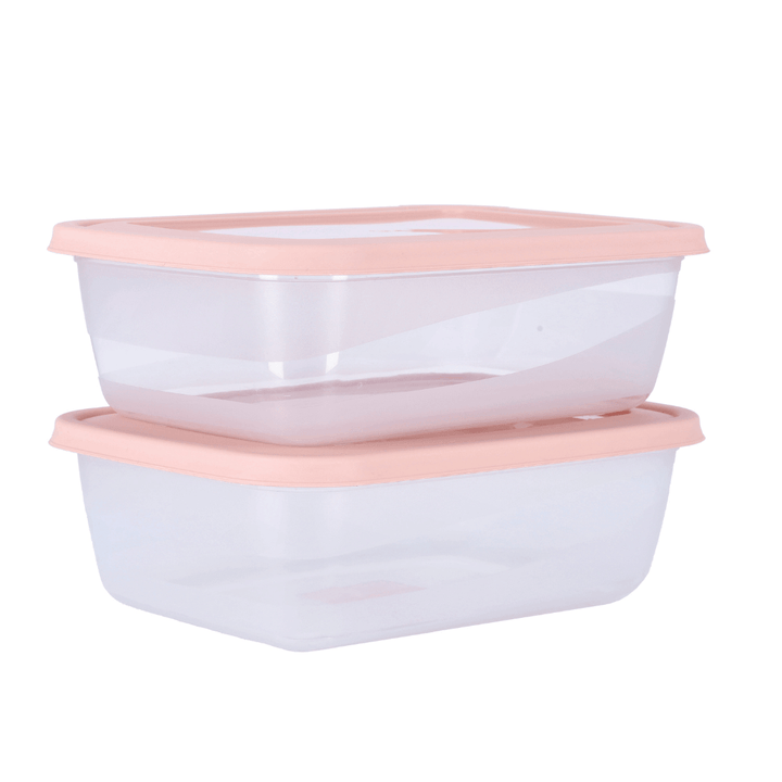 Cook & Lock Rectangular Storage Container, 2Pcs 2000ML - Souk Al RasFood Containers & Lunch Boxes