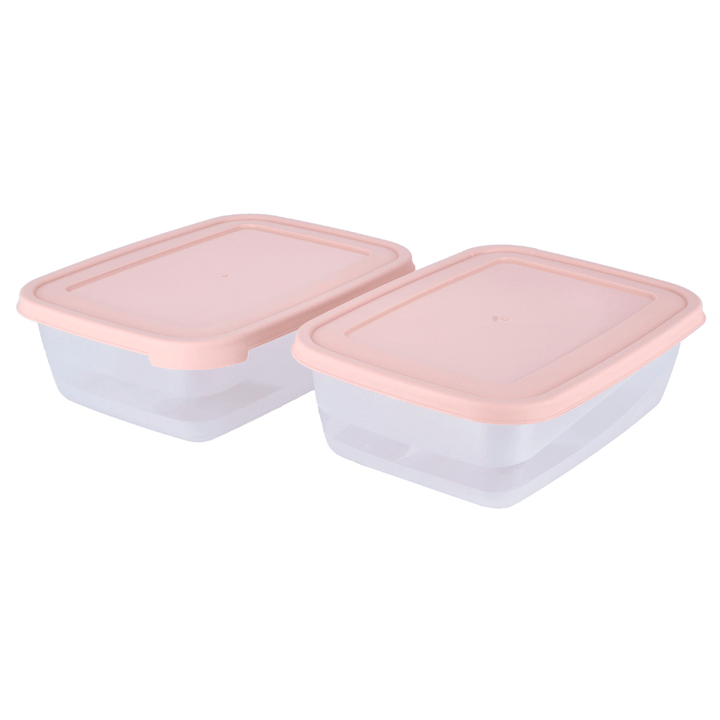 Cook & Lock Rectangular Storage Container, 2Pcs 2000ML - Souk Al RasFood Containers & Lunch Boxes