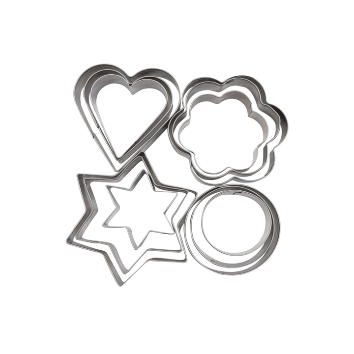 Cookie Cutter Set, Heart, Flower, Star, and Round Shaped Cutters 12Pcs - Souk Al RasDecorating Tools & Accessories