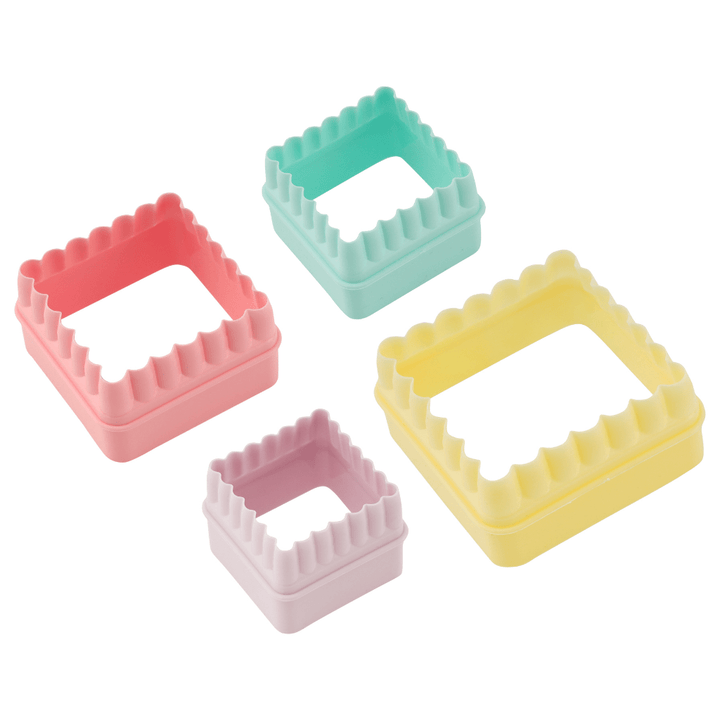 Double Side Square Cookie Cutter, PP Polymer Cutter 4pcs - Souk Al RasBakeware