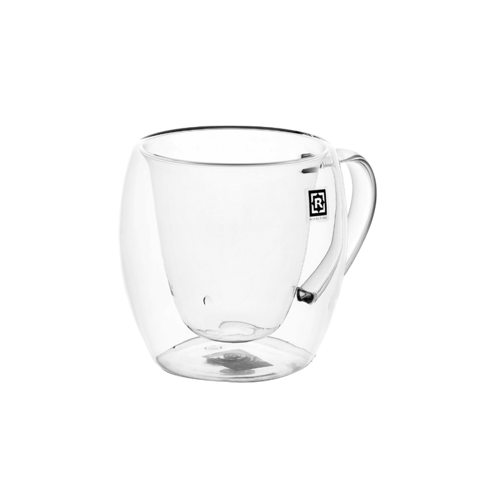 Double Wall Mug Set Borosilicate Glass Cups 300ml - Souk Al RasCups & Mugs