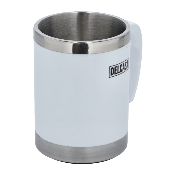 Double Wall Stainless Steel Insulated Coffee Mug with Handle, 400ML - Souk Al RasDrinkware