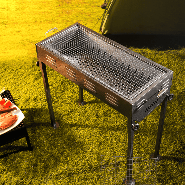 Durable Foldable Iron Barbecue Stand with Charcoal Grill - Souk Al RasBBQ Grills