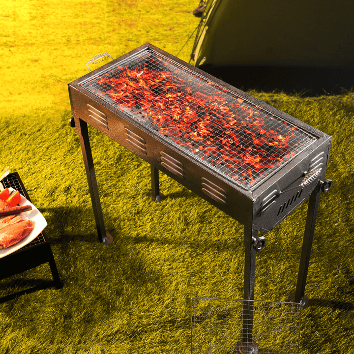 Durable Foldable Iron Barbecue Stand with Charcoal Grill - Souk Al RasBBQ Grills