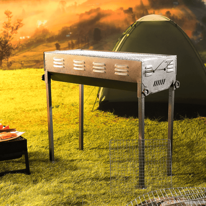 Durable Foldable Iron Barbecue Stand with Charcoal Grill - Souk Al RasBBQ Grills