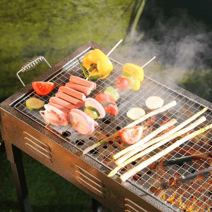 Durable Foldable Iron Barbecue Stand with Charcoal Grill - Souk Al RasBBQ Grills