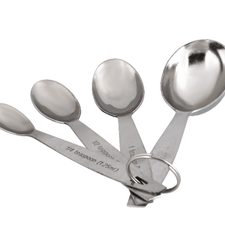 Durable Measuring Spoon Set Silver 4 Piece - Souk Al RasMeasuring Cups & Spoons