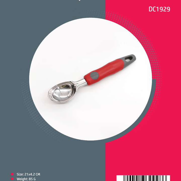 Durable Stainless Steel Ice Cream Scoop - Silver and Red 21X4.2CM - Souk Al RasKitchen Accessories