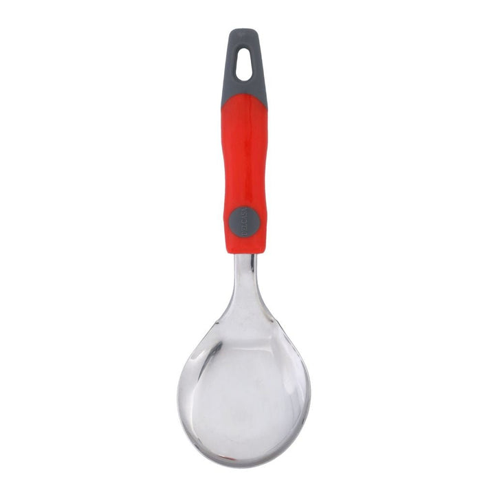 Elegant Design Stainless Steel Rice Spoon with PP Handle - 25X7.8CM - Dishwasher Safe - Ideal for Serving Rice, Soup, Desserts and More - Souk Al RasDinnerware