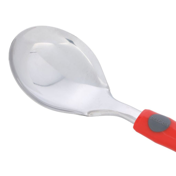 Elegant Design Stainless Steel Rice Spoon with PP Handle - 25X7.8CM - Dishwasher Safe - Ideal for Serving Rice, Soup, Desserts and More - Souk Al RasDinnerware