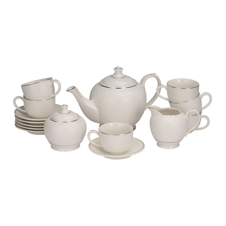 Fine Bone China Tea Set17Pcs - Souk Al RasCups & Saucer Sets