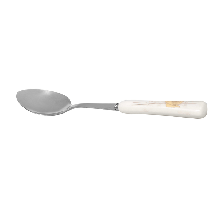 Floral Handle Pattern Stainless Steel Dinner Spoons, Perfect for Dining Set of 6 - Souk Al RasDinnerware