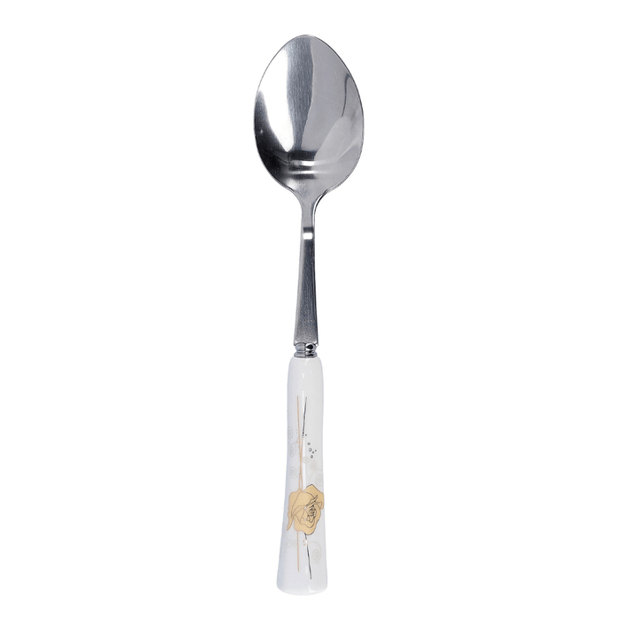 Floral Handle Pattern Stainless Steel Dinner Spoons, Perfect for Dining Set of 6 - Souk Al RasDinnerware