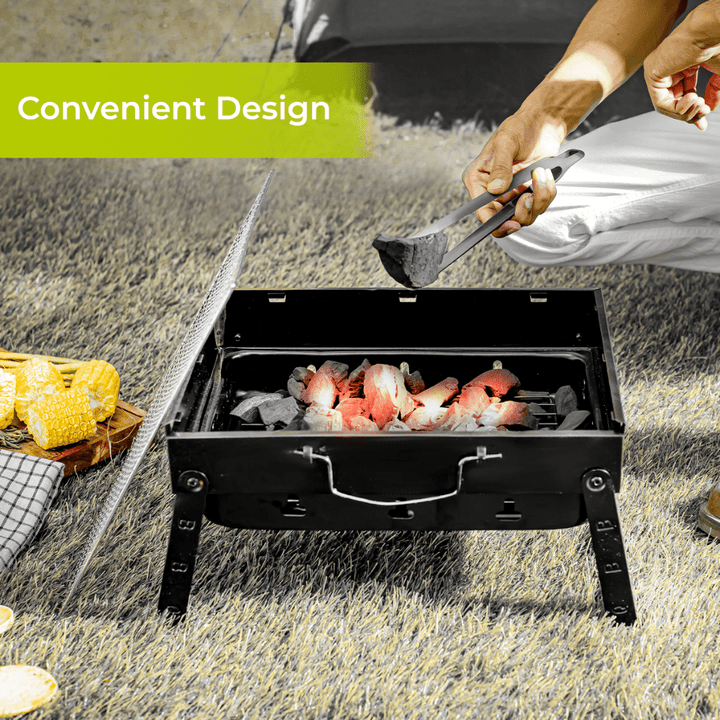 Foldable Barbecue Charcoal Grill Stand with Iron Construction - Souk Al RasBBQ Grills