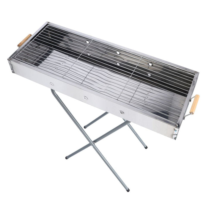 Foldable Portable Stainless Steel Barbecue Stand with Larger Grilling Area - Souk Al RasBBQ Grills