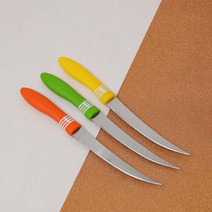 Fruit Knife Set, 12pcs Ultra Sharp Stainless Steel & Polymer Handle, Dishwasher Safe, for Cutting Fruits & Veggies - Souk Al RasKitchen Knives