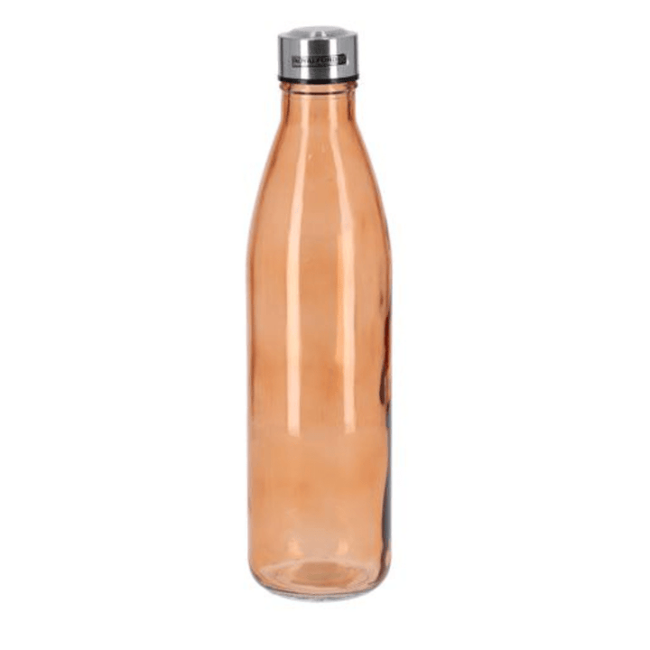 Glass Bottle with Portable Steel Cap - Lead - Free, Travel Flask 1 - Liter - Souk Al RasWater Bottles