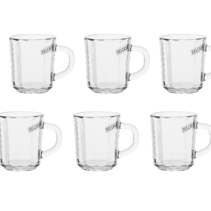 Glass Mug Set of 6 high - quality glass mugs, 6PCS - Souk Al RasDrinkware