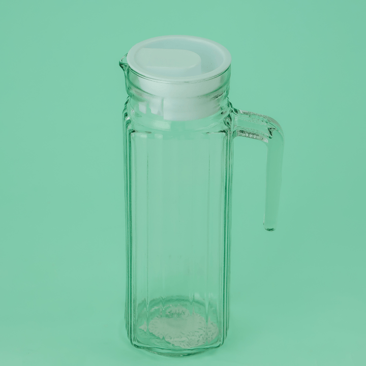 Glass Pitcher with Plastic Lid, Capacity 1000ml - Souk Al RasDrinkware