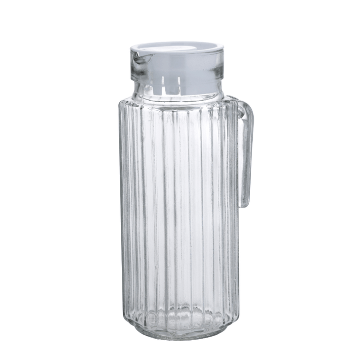 Glass Pitcher with Plastic Lid, Capacity 1000ml - Souk Al RasDrinkware