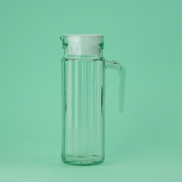 Glass Pitcher with Plastic Lid, Capacity 1000ml - Souk Al RasDrinkware