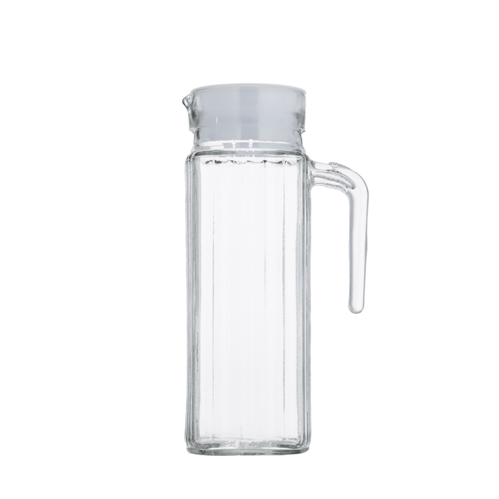 Glass Pitcher with Plastic Lid, Capacity 1000ml - Souk Al RasDrinkware