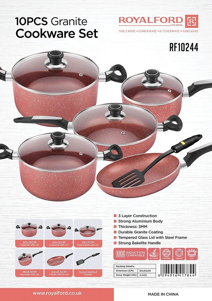 Granite Non Stick Cookware Set 10Pcs - Souk Al RasCookware Sets