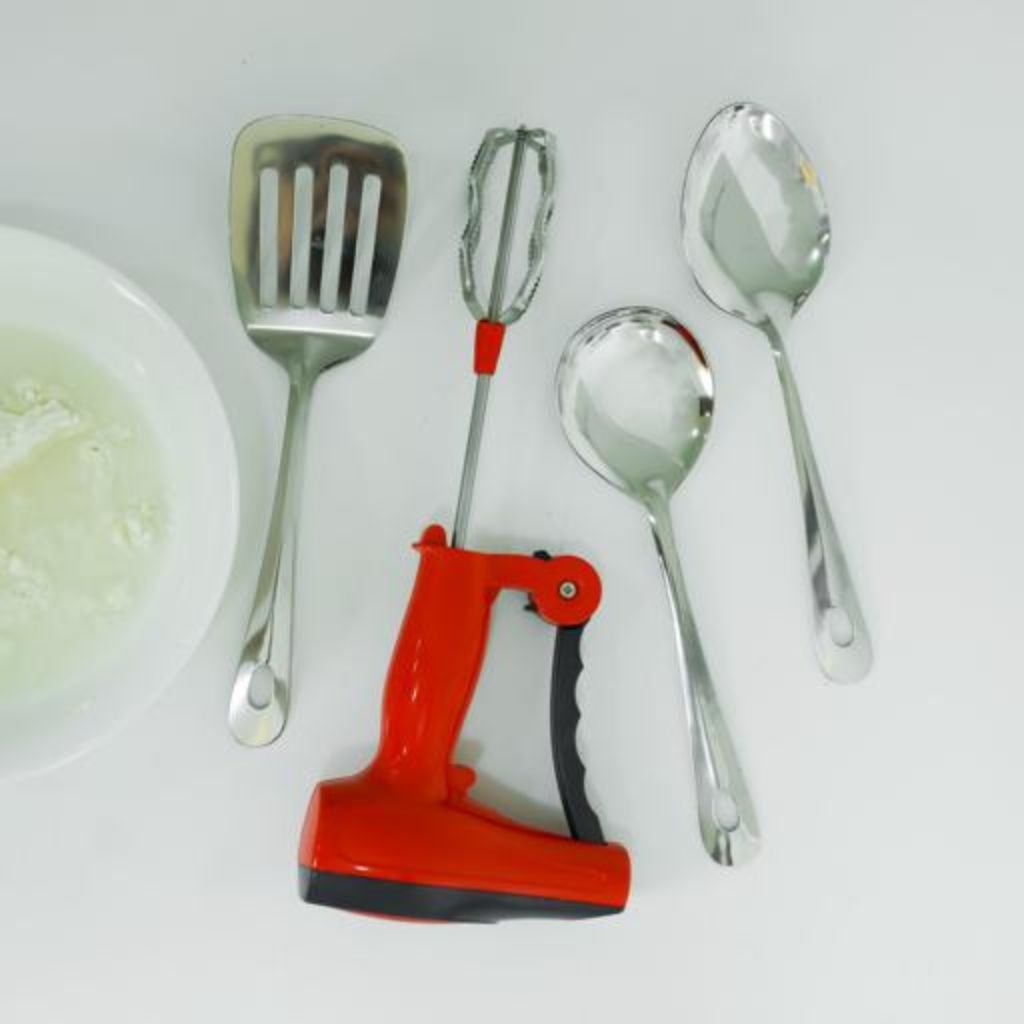 Beating Spoons Handheld Mixer Kit with 3 Serving Spoons, Manual Mixer - Ideal for Bea ...