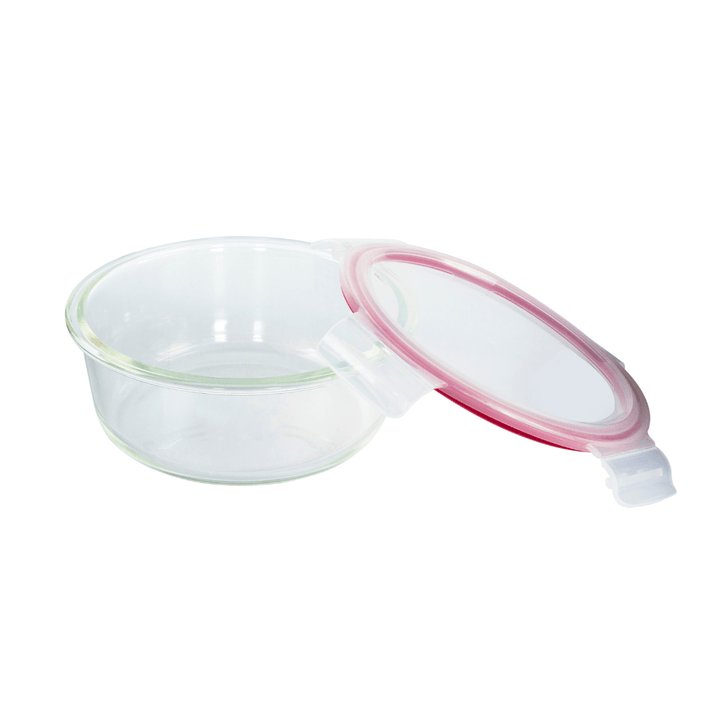 High - quality glass construction Round Glass Airtight Container 400ML - Souk Al RasKitchen Accessories