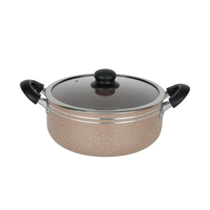 High - Quality Materials Granite Cookware Set 10pcs With Aluminum Body and Tempered Glass Lid - Souk Al RasCookware Sets