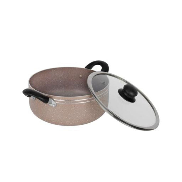 High - Quality Materials Granite Cookware Set 10pcs With Aluminum Body and Tempered Glass Lid - Souk Al RasCookware Sets