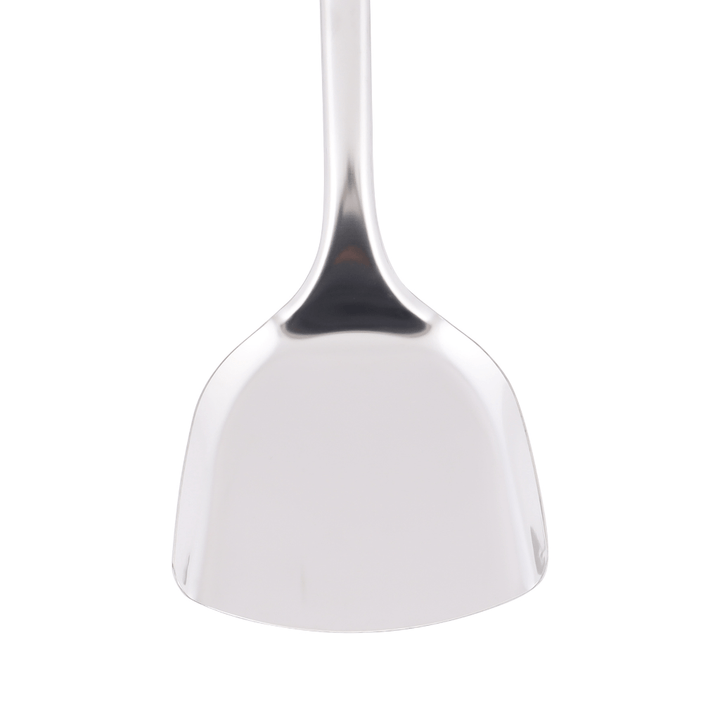 High - Quality Stainless Steel Solid Turner with Wooden Handle - Souk Al RasCooking Utensils