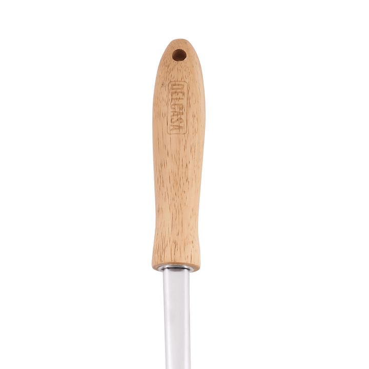 High - Quality Stainless Steel Solid Turner with Wooden Handle - Souk Al RasCooking Utensils