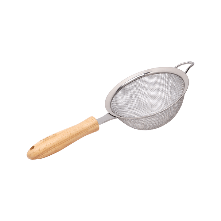 High - Quality Stainless Steel Strainer with Wooden Handle 14 CM - Durable Kitchen Tool - Souk Al RasCooking Utensils