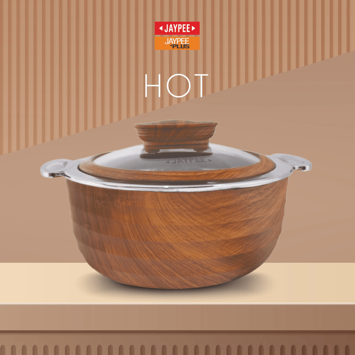 JAYPEE Orbit Thermal Insulated Casserole Hot Pot - 3Piece Set (1L, 1.5L, 2L) in Dark Wood - Souk Al RasServeware