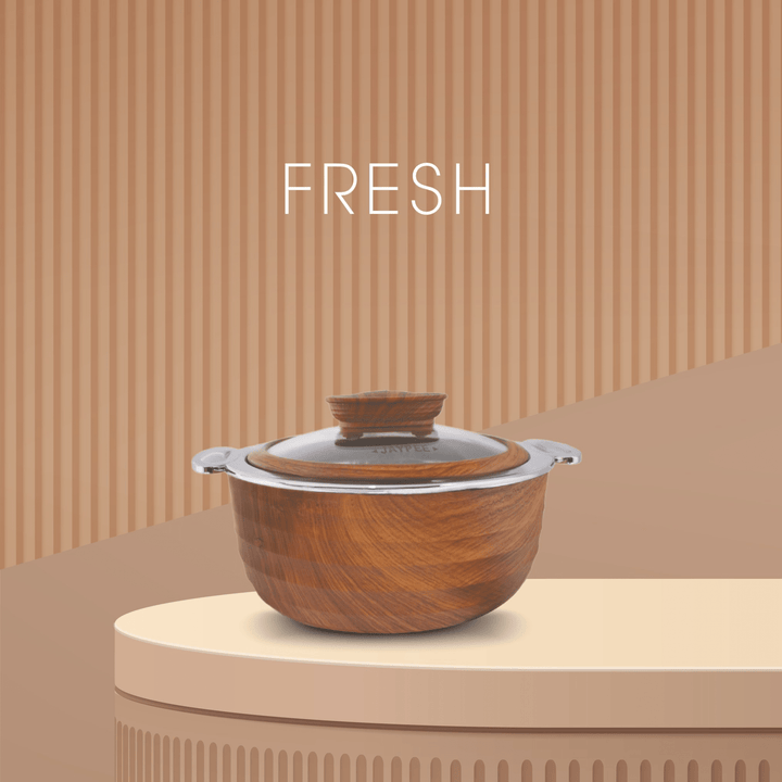 JAYPEE Orbit Thermal Insulated Casserole Hot Pot - 3Piece Set (1L, 1.5L, 2L) in Dark Wood - Souk Al RasServeware