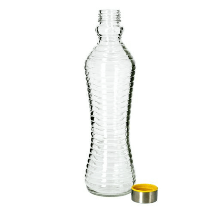 Lead - Free Portable Glass Water Bottle with a water proof Cap 1Litre - Souk Al RasDrinkware