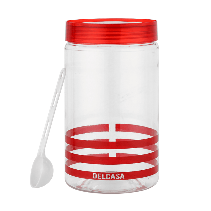 Lightweight Plastic Canister Set Red 4 PCS (300,800,1500,3000 ML) - Souk Al RasKitchen Storage & Organizers